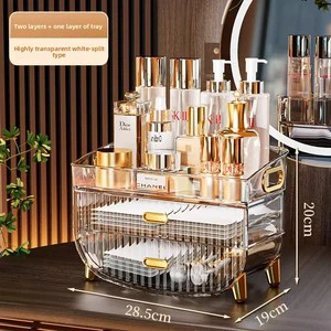 INS Trendy Luxury Modern Home Cosmetics Desktop Drawer Organizer Advanced Plastic Shelf Storage Box Lipstick Skin Care Products