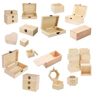 Wholesale Professional Customization Logo Gift Package Cheap Custom Wood Wooden Storage Gift Unfinished Storage Box For Gifts