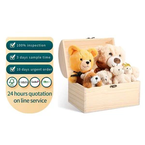 Wooden Box with Hinged Lid Wood Memory Keepsakes Decorative Christmas Box for Crafts Holiday Gift Box