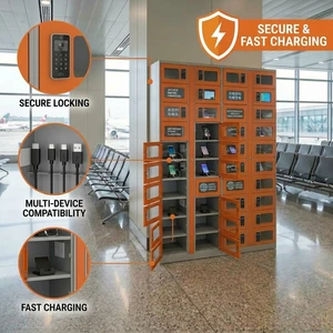 2026 Smart Phone Locker with Fast Charging, Secure Multi-Device Charging Station for Airport & Public Areas