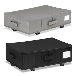 Large Capacity Quilt Foldable Underbed Storage Box Clothes Blanket Bedding Under Bed Storage Organizer Bins With Wheels