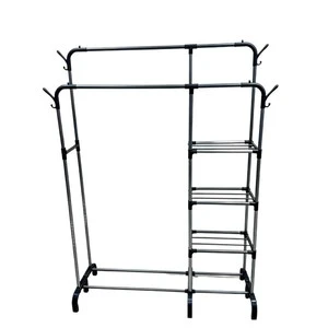 Modern Zinc Alloy Standing Coat Rack Floor-to-Ceiling Design for Living Room Storage Simple Clothes Hanger