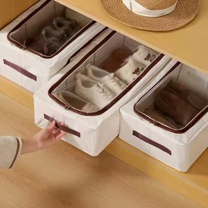 High Quality Foldable Shoe & Clothes Storage Container Under Bed Organizer Steel Frame PP Material Plastic Wardrobe Solution