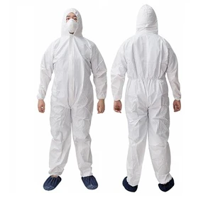 Micro Chemistry Dust-proof Aminated Sf 60gsm White Protective Disposable Coverall Suit for Worker