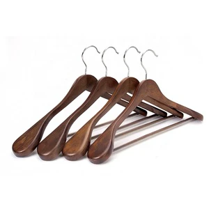 Custom Antique Closet Wooden Clothes Luxury Coat Suit Hanger With Wide Shoulder