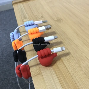 Hot Selling Creative Silicone Thumb Multi-Function Adhesive Key Wire Hook Charging Cable Hook Clip Thumb Hooks Cable Organizer