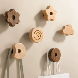 Creativity Cartoon Wooden Hooks Cute Room Decor Multi-Functional Wall Keychain Coat Hook Hanger Accessories