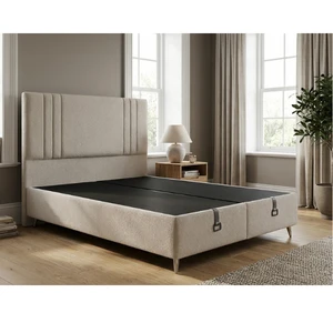 MUN Sleep Silver Balance Customized Colors Comfortable Upholstered Storage Bed Base Headboard Set Modern Lift-Up MDF Panel