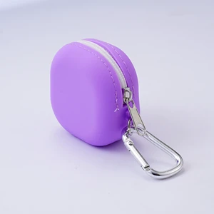 Portable Cute Mini Bag Zipper Coin Purse Keychain Silicone Metal Plant Fruit Earphones Lipstick Storage For Women