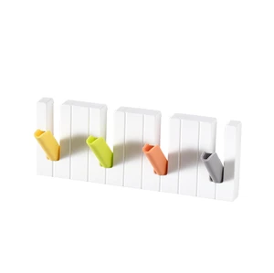 Creative Black Plastic Piano Hook Door Sticking Type Multifunction Wall Mounted Novelty Key Hanger Bag Bathroom Kitchen Living