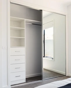 Flat Packing Modern Cheap Hinged Mirror Door Wardrobe Freestanding Wardrobe For Living Room Customized Color Eco-Friendly