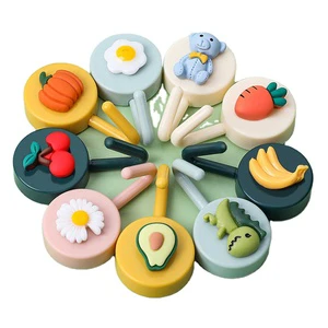 Hot Selling Kitchen Home 10 Pack Mini Cute Wall Hooks Hanger Creative Strong Seamless PVC Office Door Adhesive Hooks