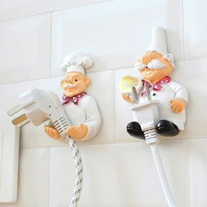Cartoon Power Cord Storage Rack Strong Adhesive Hook Creative Plug Finishing Bracket for Bathroom Living Room Tool Organization
