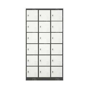 Compact Gym Locker Modern Design Steel 18 Door Color Locker Office Staff Shoe Clothes Private Storage Small Key Cabinet Locker