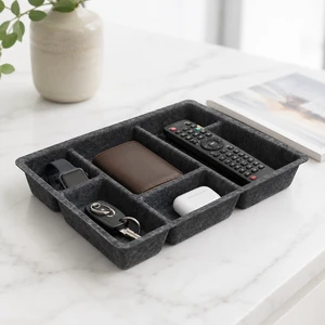 Synthetic Fiber Felt Storage Basket Foldable Home Storage Organizer Box