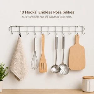 Space-Saving Carbon Steel Door & Wall Mount Eco-Friendly Multifunctional Clothing Organizer Hooks for Coats Towels