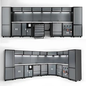 New Design Garage Storage Combination Tool Cabinets Heavy Duty Workshop Metal WorkBench Garage Workstation Cabinet