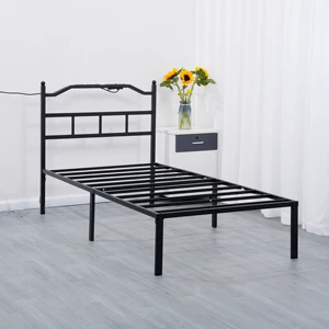 Modern Design Storage Folding Bed Metal Frame With LED Light Wrought Iron Bed Strip & Remote Control