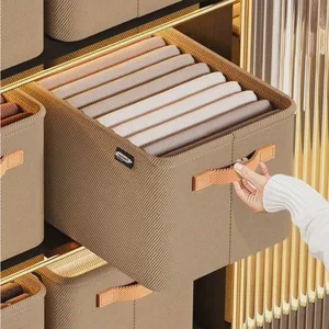 2024 Hot Selling New Storage Boxes Bins Collapsable Fabric Storage Box Wardrobe Clothing Organizer Oxford Clothes Storage Bag