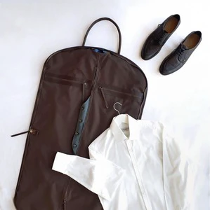 Leather Canvas Garment Suit Carrier Travel Organizer Foldable Waterproof Durable Hanging for Weekend Adventure CGB-0011