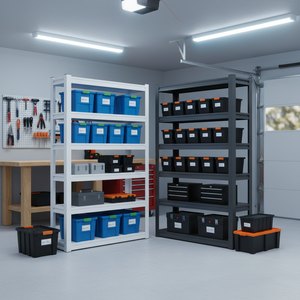 Heavy Duty 5-Shelf Steel Storage Rack, Adjustable Height for Garage Storage & Tool Organization