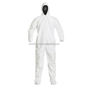 Workwear Disposable Dustproof Chemical Protective Cleanroom Coverall with Tyvek Nonwoven Material Anti-static