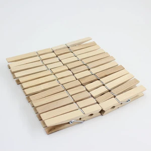 J&M Natural Wooden Clothespins 24 Pieces Eco-Friendly Multifunction Clothing Organizer for Home School Arts & Crafts Decoration