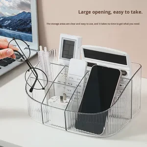 Modern Transparent PET Storage Box Cosmetic Organizer Desktop Lipstick Makeup Brush Skincare Pen Holder Storage Rack