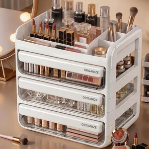 Makeup Organizer Storage with Drawers 3 Vanity Stand for Cosmetics Nail Polish Perfume Display Cases Holder Beauty Supplies