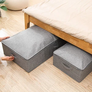 Fabric Washable Clothes Quilt Storage Bag Dustproof Bed Bottom Storage Box Collapsible Under Bed Organizer With Zipper
