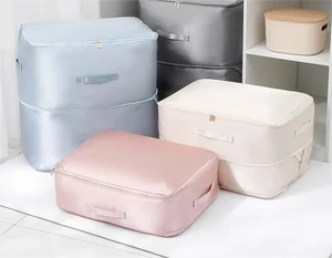 Space Saver Eco-Friendly Clothing Storage Bag Customizable Size Wardrobe Organizer Self Compression for Clothes Blanket Bedding