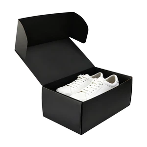Luxury Customized Logo Printing Shoe Storage Boxes Large Size Black Sneaker Shoe Boxes With Custom Logo