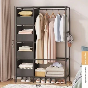 Multi Layer Simple Coat Rack Curtain Storage Rack, Bedroom White Bedroom Clothes Storage Cabinet White-collar Clothes Hanger