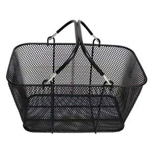 Wholesale Modern Metal Mesh Retail Supermarket Wire Basket With Handles