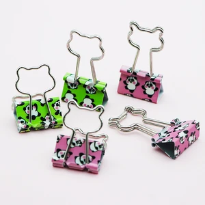 Factory Metal Bear Shape Handle Binder Clip Custom Printed Logo File Paper Clips for File Paper Organizer