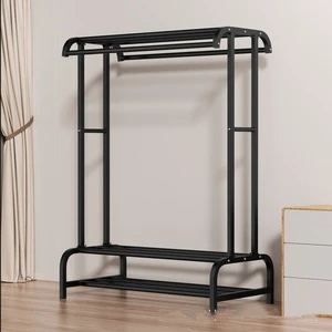 High-Duty Metal Coat Rack Balcony Drying Rack Heavy Service Life Clothes Display Shelving Wardrobe Organizer for Clothes Storage