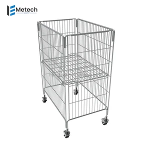 Metal Wire Basket with Wheels for Retail Display Wire Dump Bin Solution