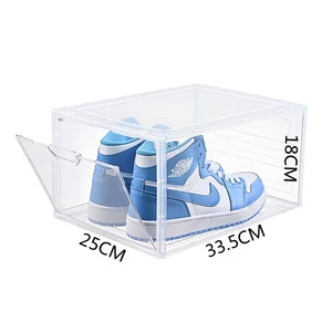 Dust-proof and Space-saving Transparent Acrylic Shoe Box Storage Box Shoe Storage Magnetic Front Opening Box