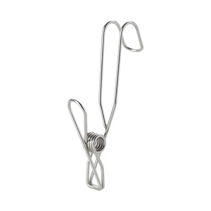 Stainless Steel Clothespins with Hooks Spring Clips Universal Hanging Clips for Offices Kitchens Bathroom