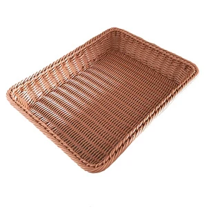 Fruit Rattan Basket Bread Woven Supermarket Plastic Storage Basket