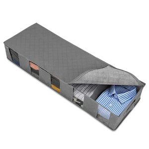 Under-the-Bed Storage Bins with Reinforced Handles Foldable Clothes Containers with PVC clear Window