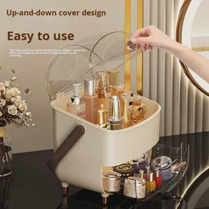 Modern Design High End Plastic Cosmetic Storage Box Large Capacity Lipstick Mask Skin Care Dust Proof Finishing Cosmetic Box