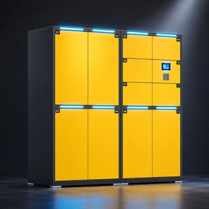 2026 Smart Luggage Locker with LED Status Indicators, Intelligent QR Code Payment Storage Cabinet for Airport & Gym