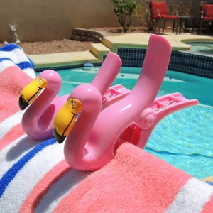 Hot Flamingo Beach Clip Creative Plastic Clothespin And Slippers Holder Practical Bag Clips For Beach Towels And Apparel