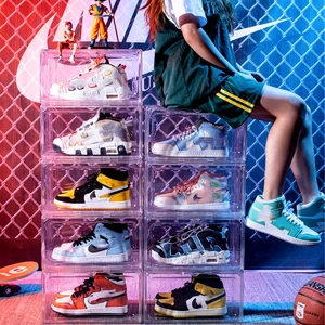 2026 Wholesale Plastic Competitive Price Foldable Shoe Organizer Storage Box Space-Saving Shoe Storage Organizer
