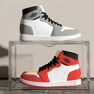 Clear Shoe case Stackable Drop Front Shoe Display Box Storage Organizer Transparent Acrylic Plastic Shoe Box Sneaker Box Storage