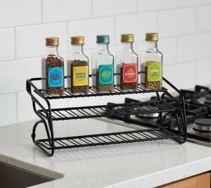 3 Tier Pantry Rack Ladder Shelf Organizer Cabinet Holder 3 Tier Step Seasoning Spice Rack With Nonskid Feet