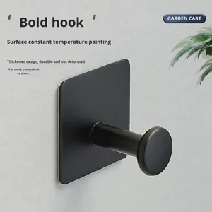 Non-perforated Metal Coat Hook Creative Seamless Wall Hook Strong Rear Door Hook Adhesive Clothes Hanger Bathroom Home Storage