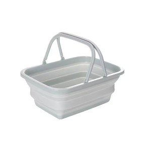 Collapsible Plastic Grocery Shopping Baskets Stackable Storage Containers with Handles