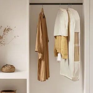 Garment Cover Pure Cotton Dustproof Storage Wardrobe White